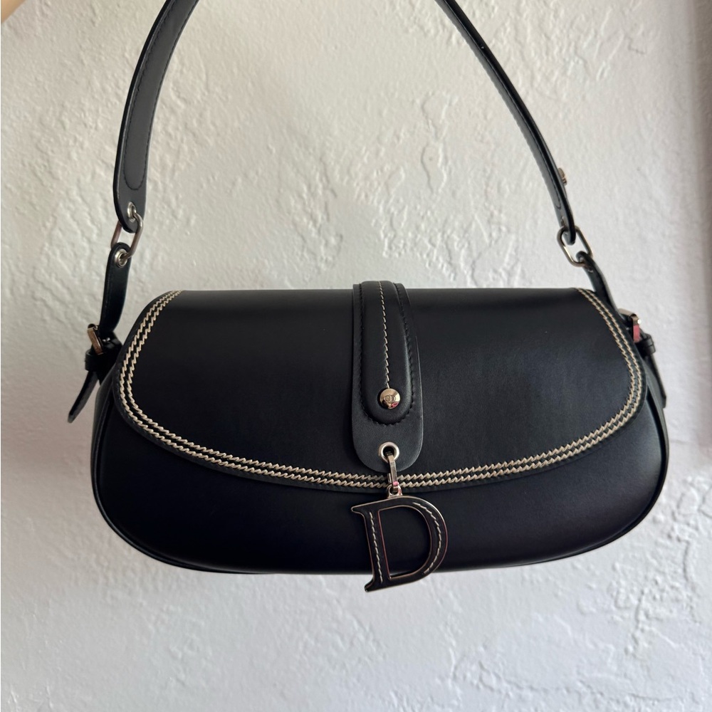 Dior Black Leather Shoulder Bag